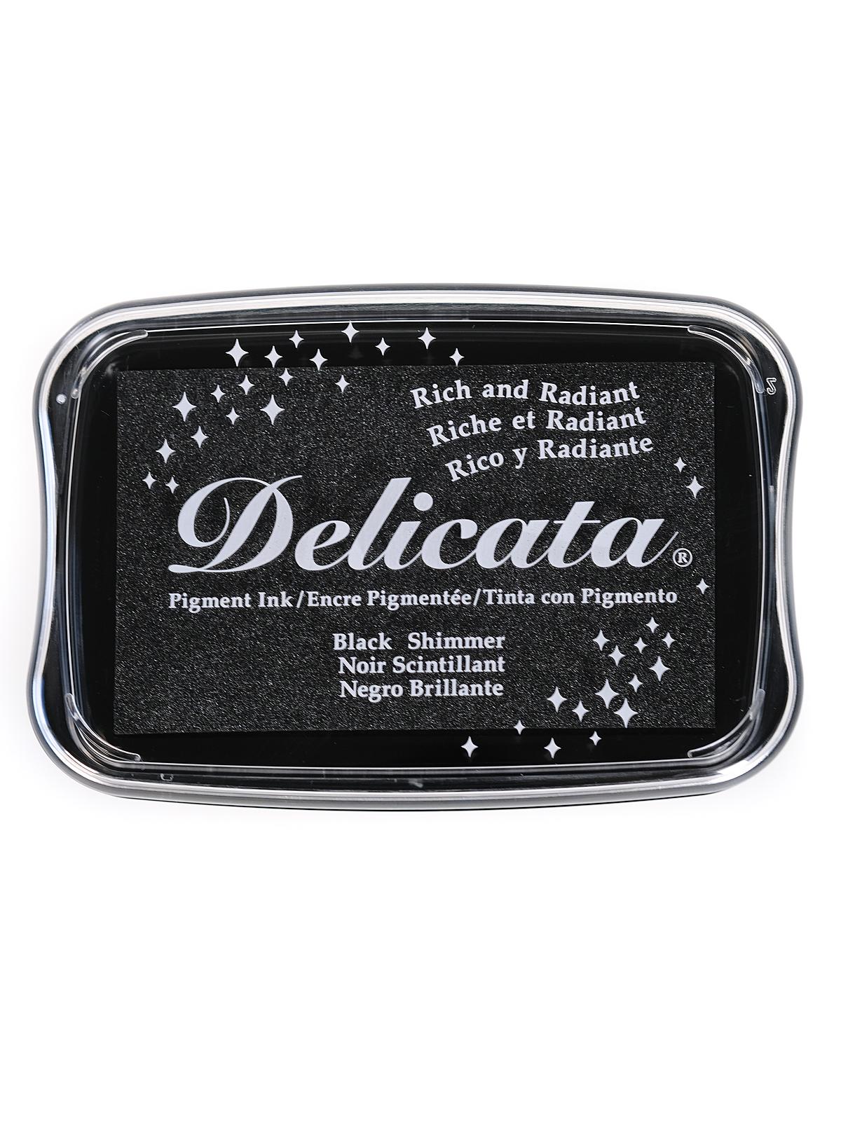 Delicata Pigment Ink 3.75 in. x 2.625 in. full-size pad black shimmer
