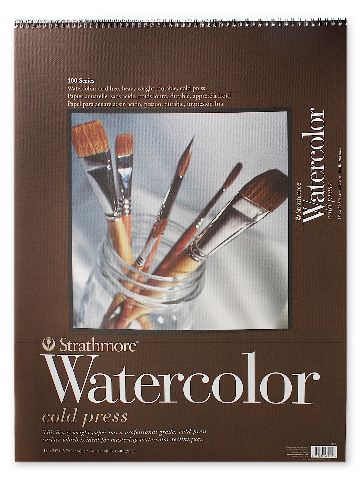 400 Series Watercolor Pad 18 in. x 24 in. spiral pad of 12