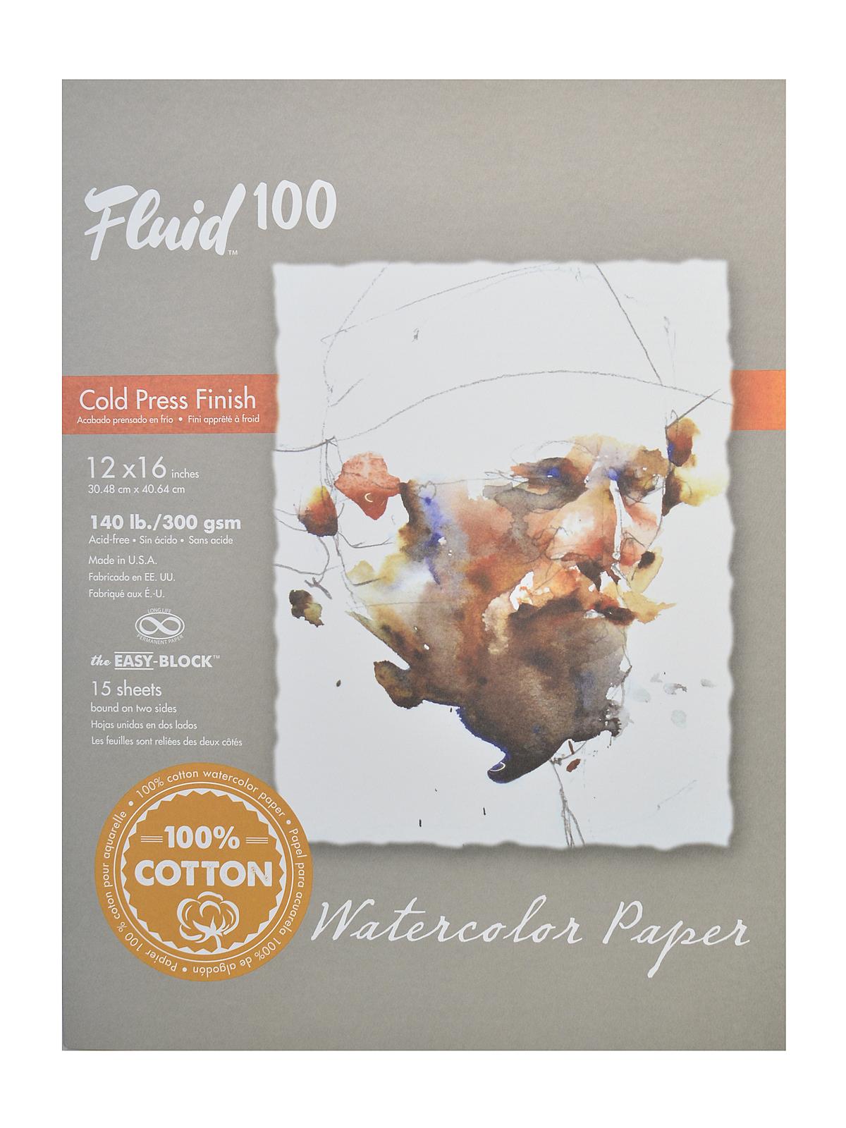 100 Watercolor Paper EZ Blocks 140 lb. cold press 12 in. x 16 in. 15 sheets
