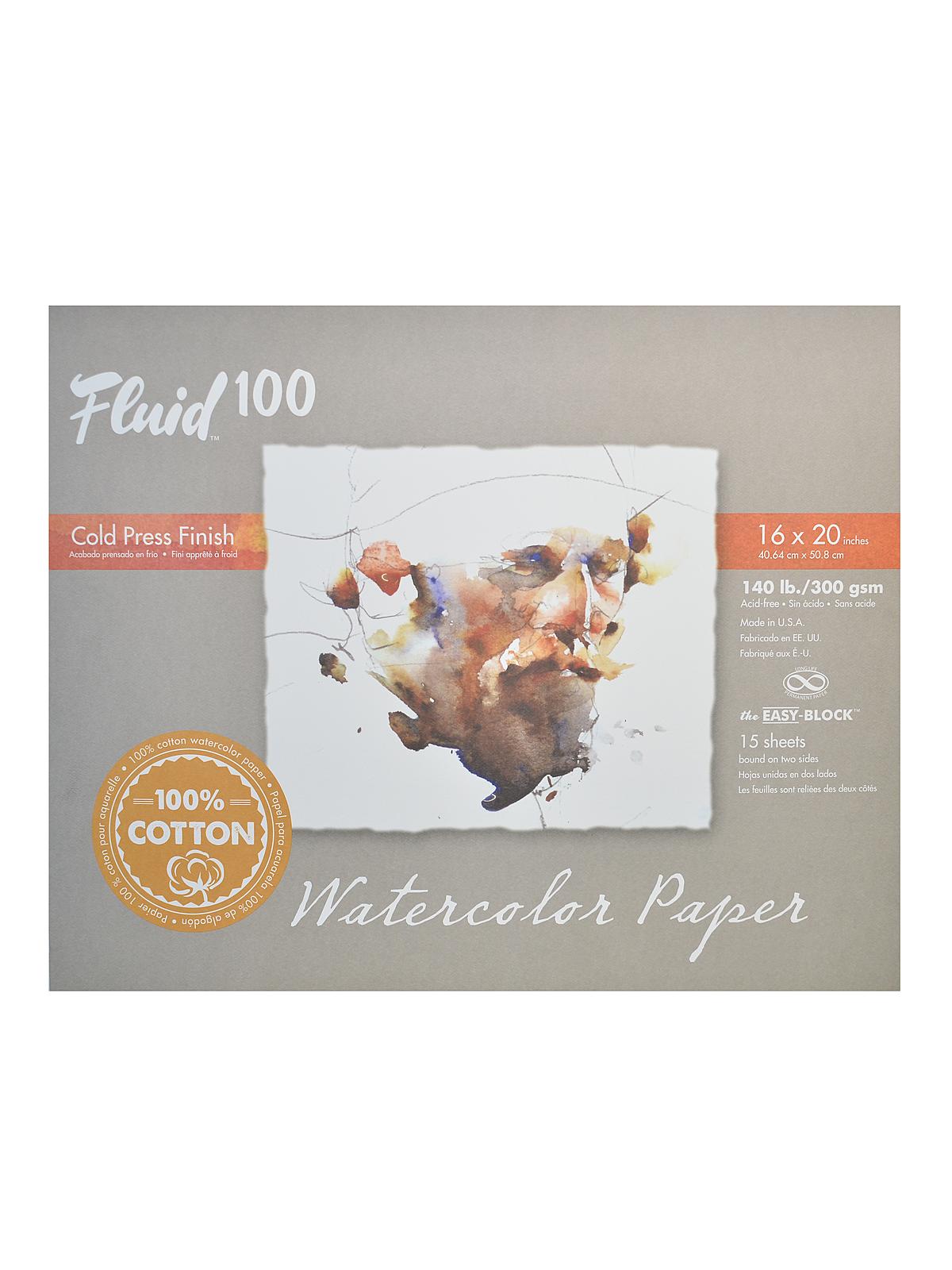100 Watercolor Paper EZ Blocks 140 lb. cold press 16 in. x 20 in. 15 sheets