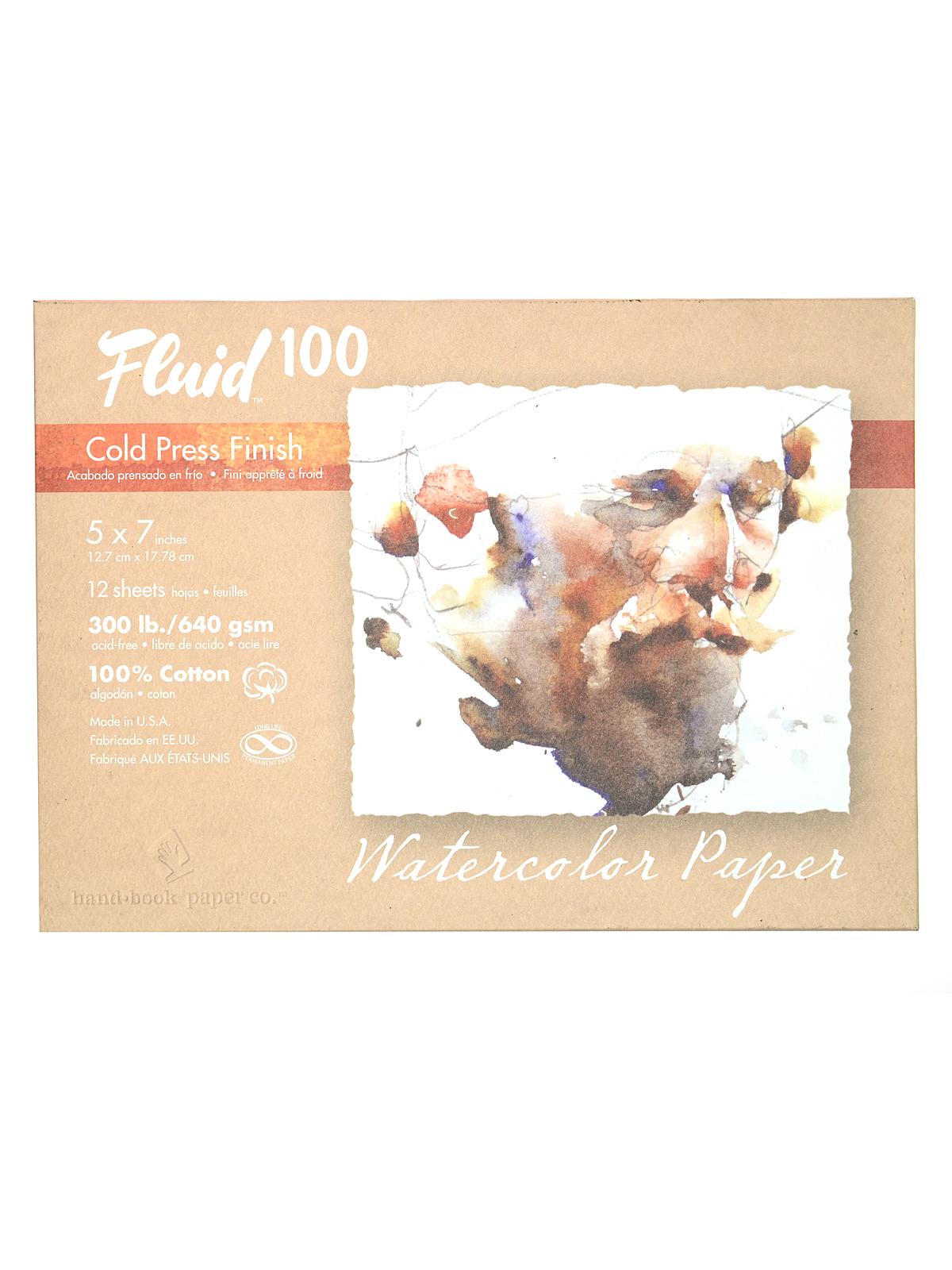 100 Watercolor Paper Pochettes 300 Lb. Cold Press 5 In. X 7 In. 12 Sheets
