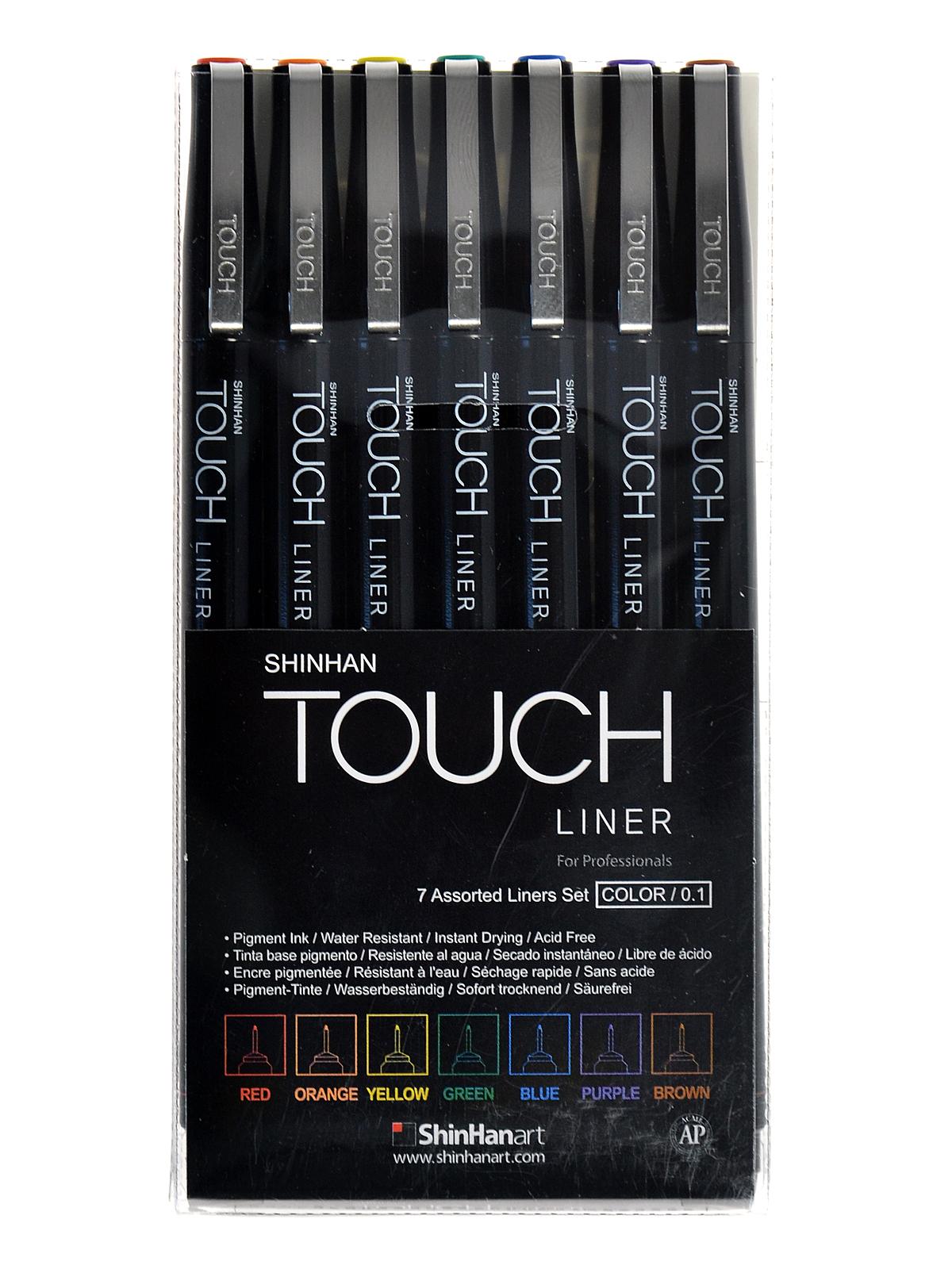 Touch Liner Sets set of 7 assorted 0.1 mm