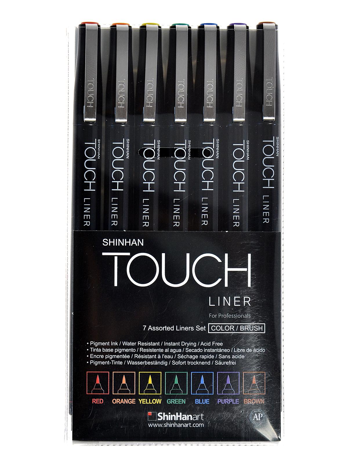 Touch Liner Sets set of 7 assorted brush