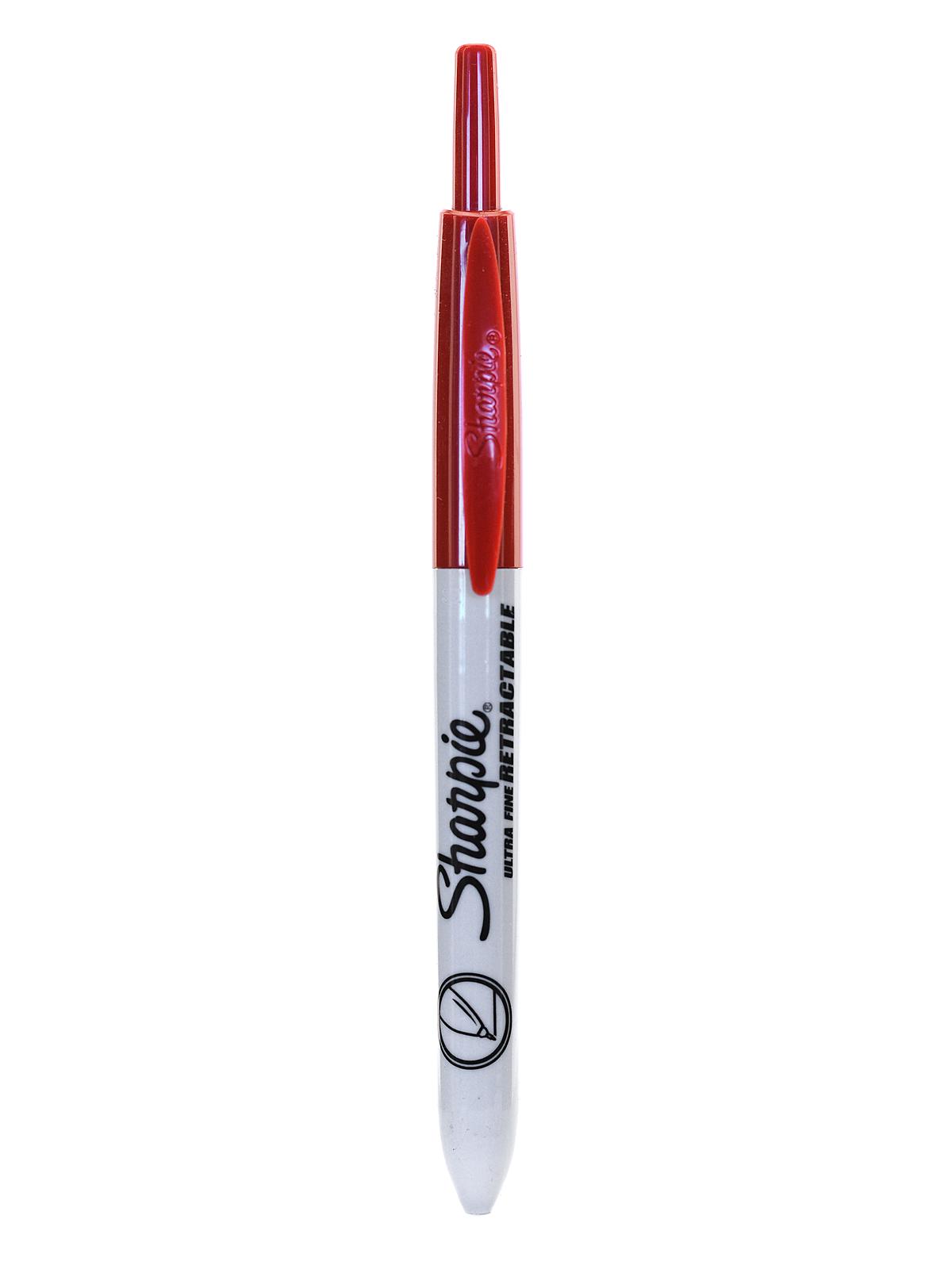 Retractable Markers Red Ultra Fine Tip Each