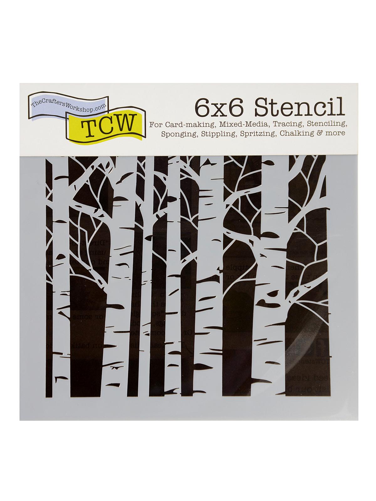 Stencils aspen trees 6 in. x 6 in.