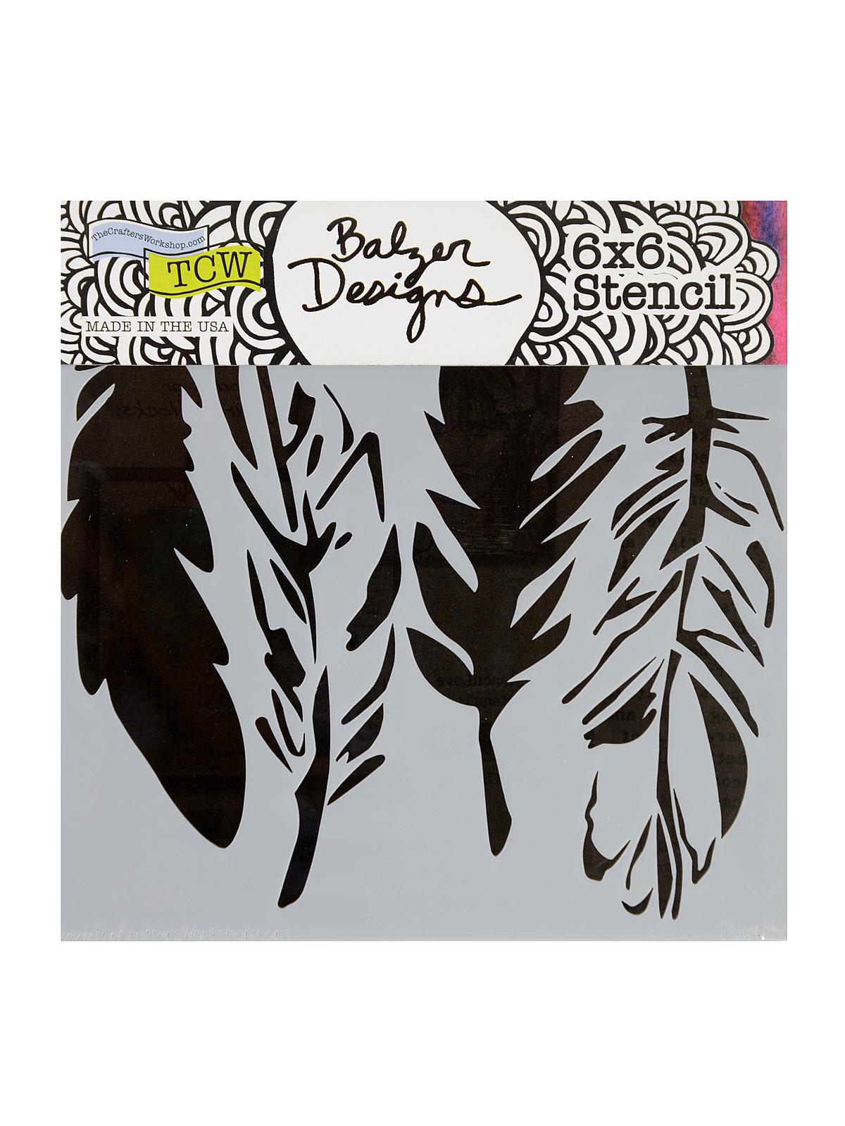 Stencils 4 Feathers 6 In. X 6 In.