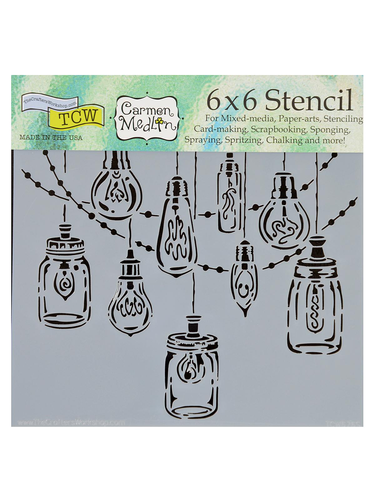 Stencils party lights 6 in. x 6 in.