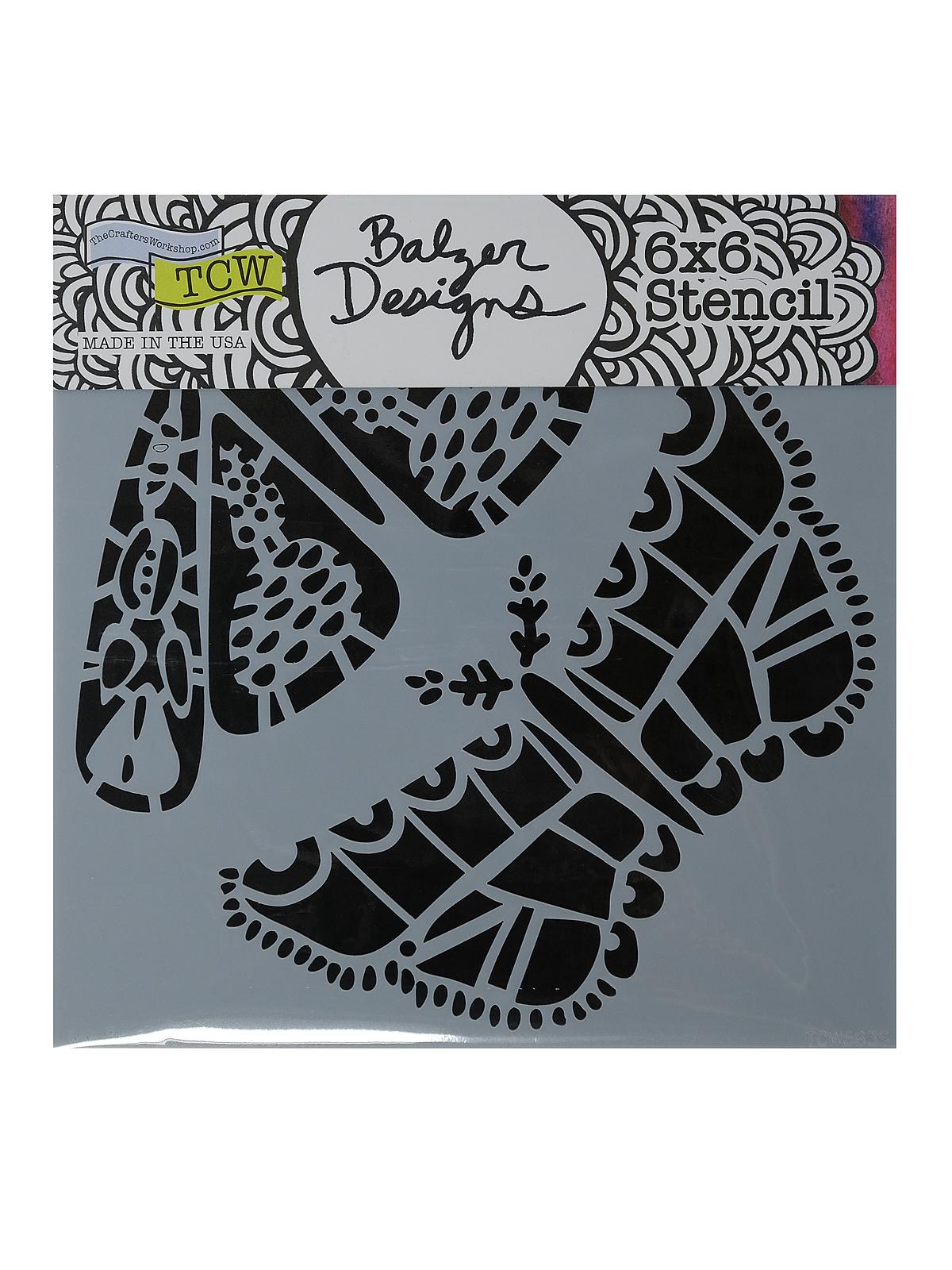 Stencils folk art moths 6 in. x 6 in.