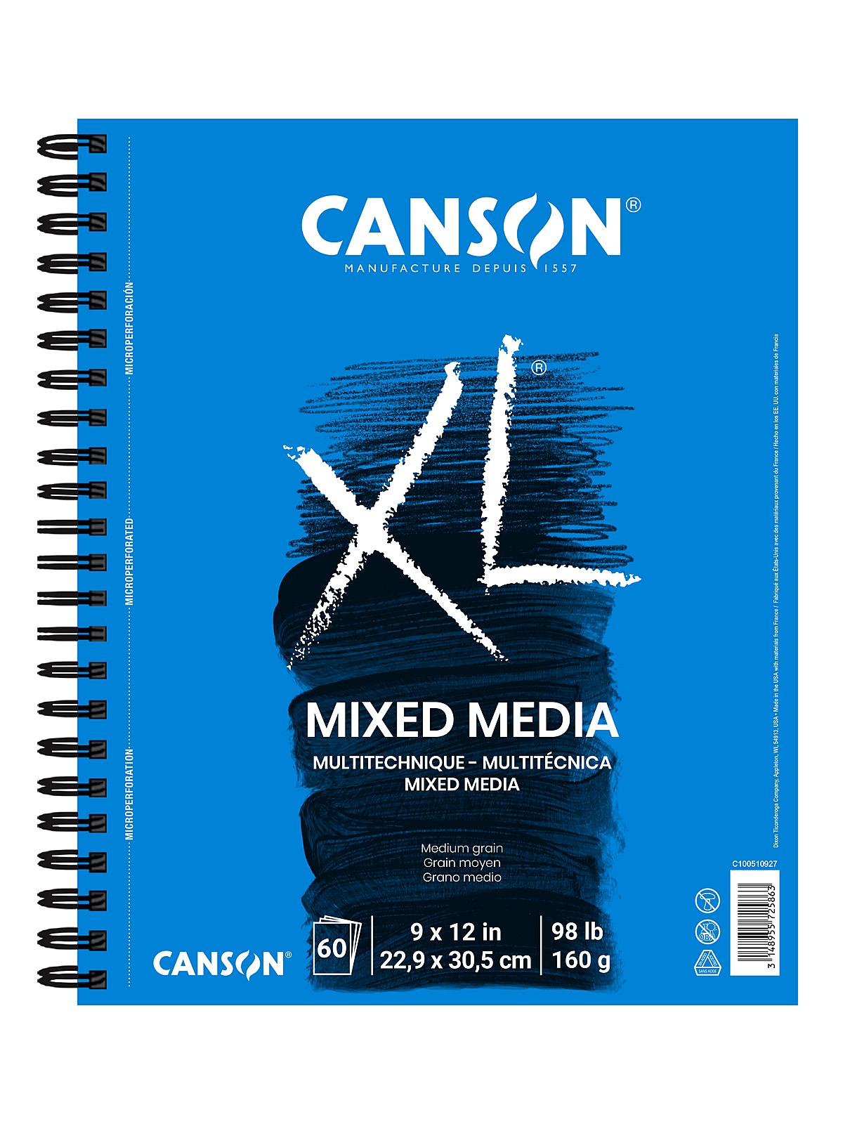 XL Mix Media Pads 9 in. x 12 in. pad of 60 sheets wire bound