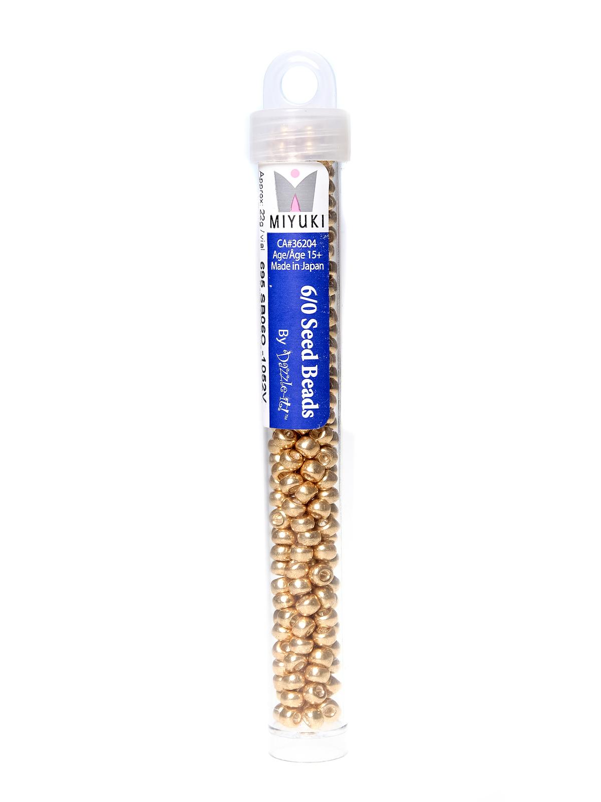 Miyuki Seed Beads 6 0 22g Tube Galvanized Gold