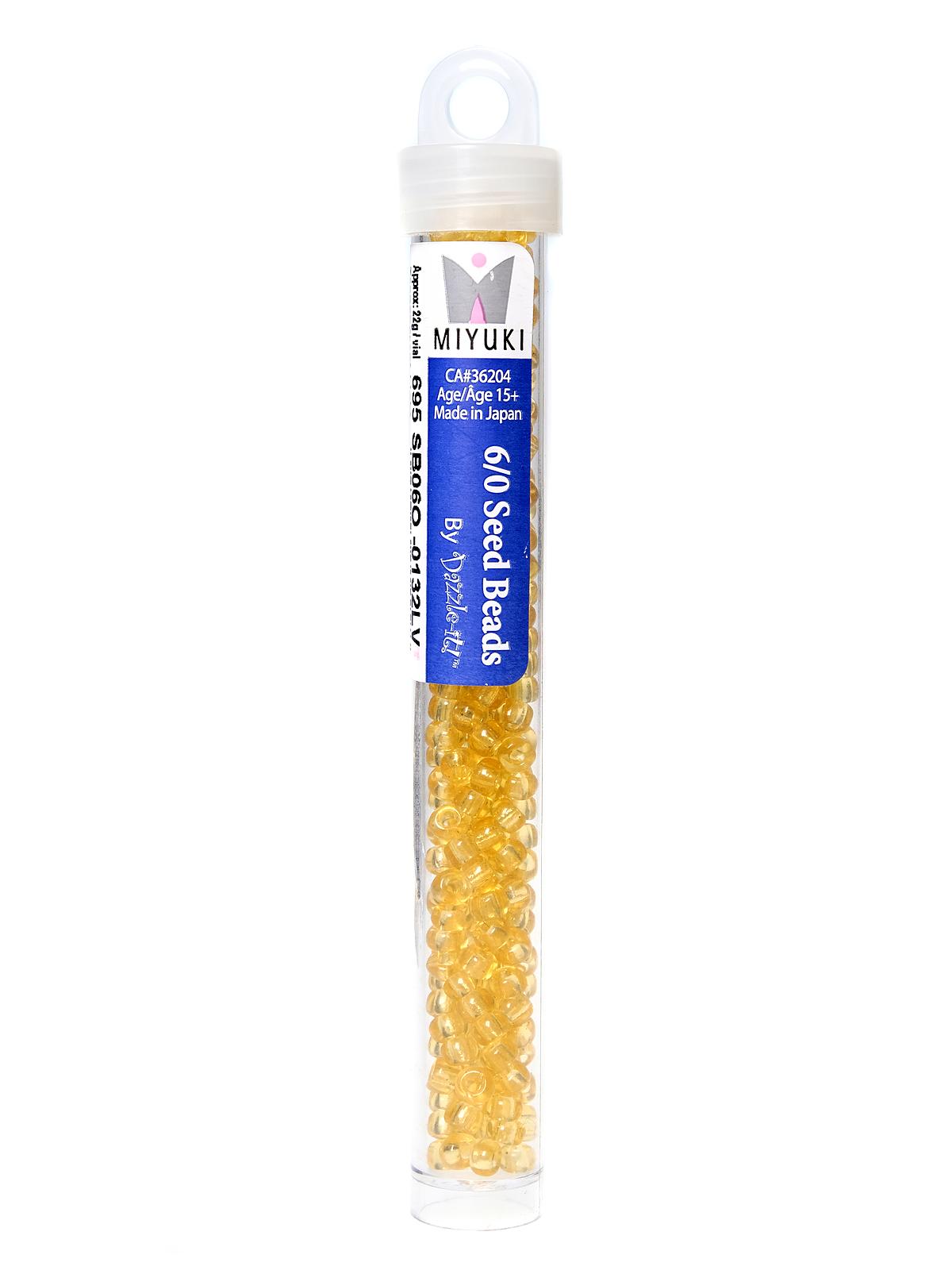 Miyuki Seed Beads 6 0 22g tube transparent light topaz