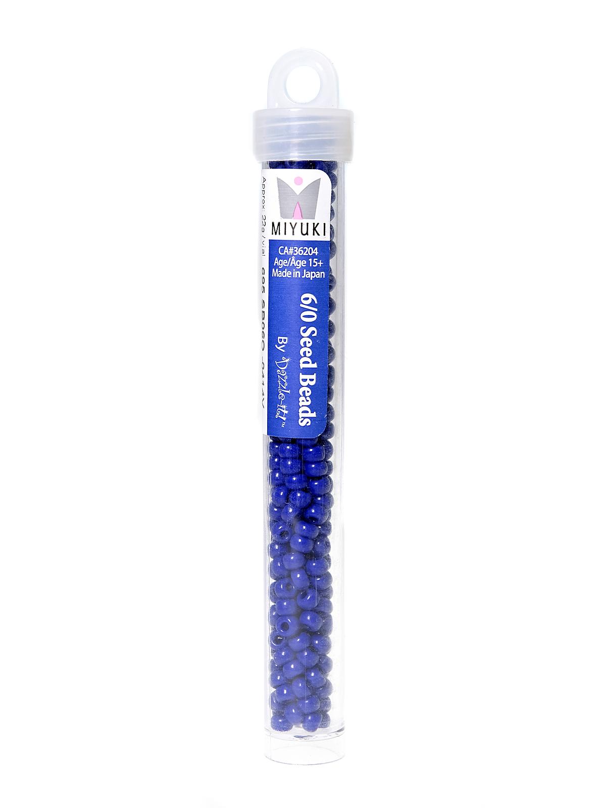 Miyuki Seed Beads 6 0 22g Tube Cobalt Blue Opaque
