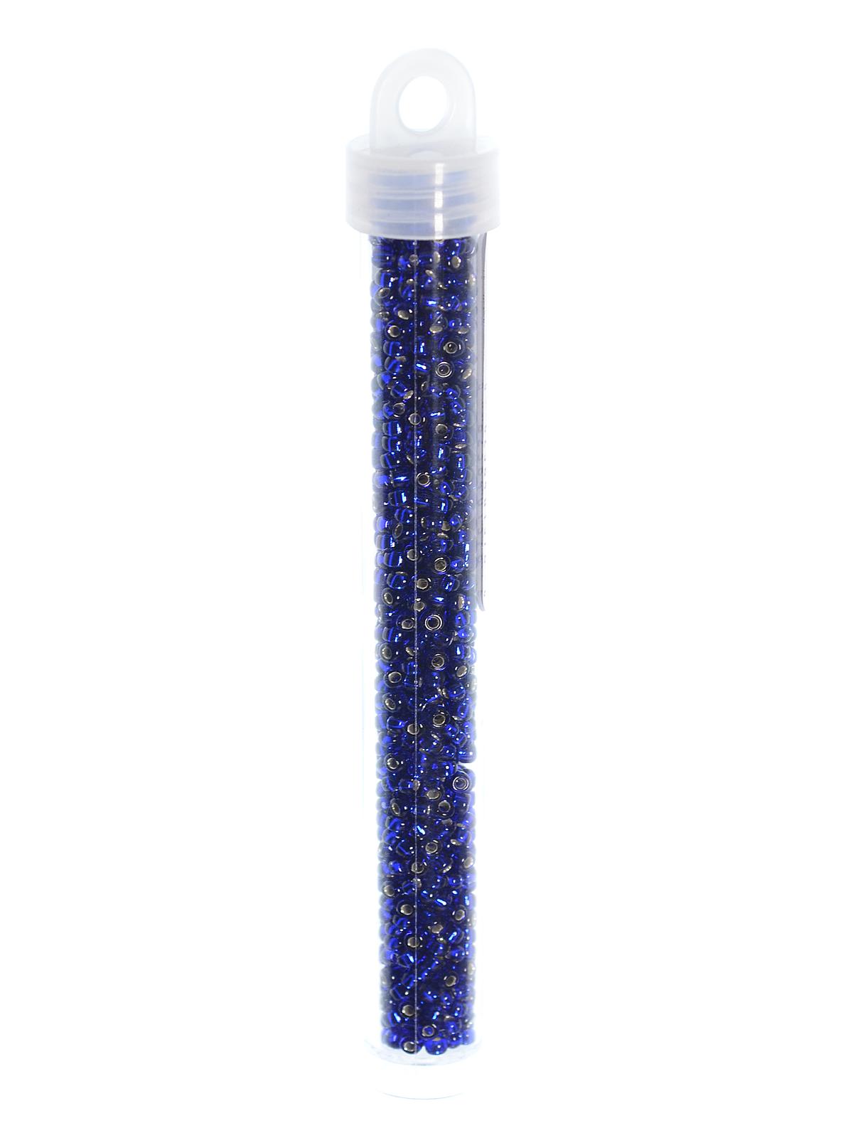 Miyuki Seed Beads 8 0 22g tube cobalt blue silver lined