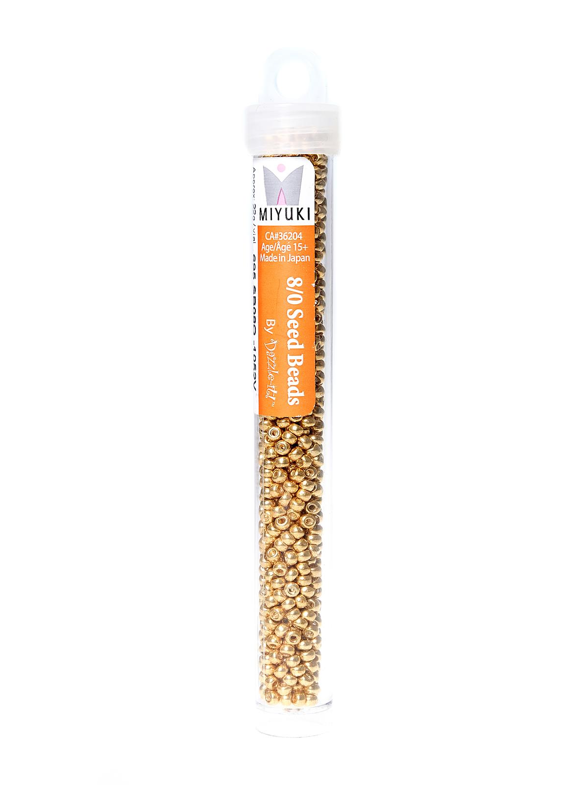 Miyuki Seed Beads 8 0 22g tube galvanized gold