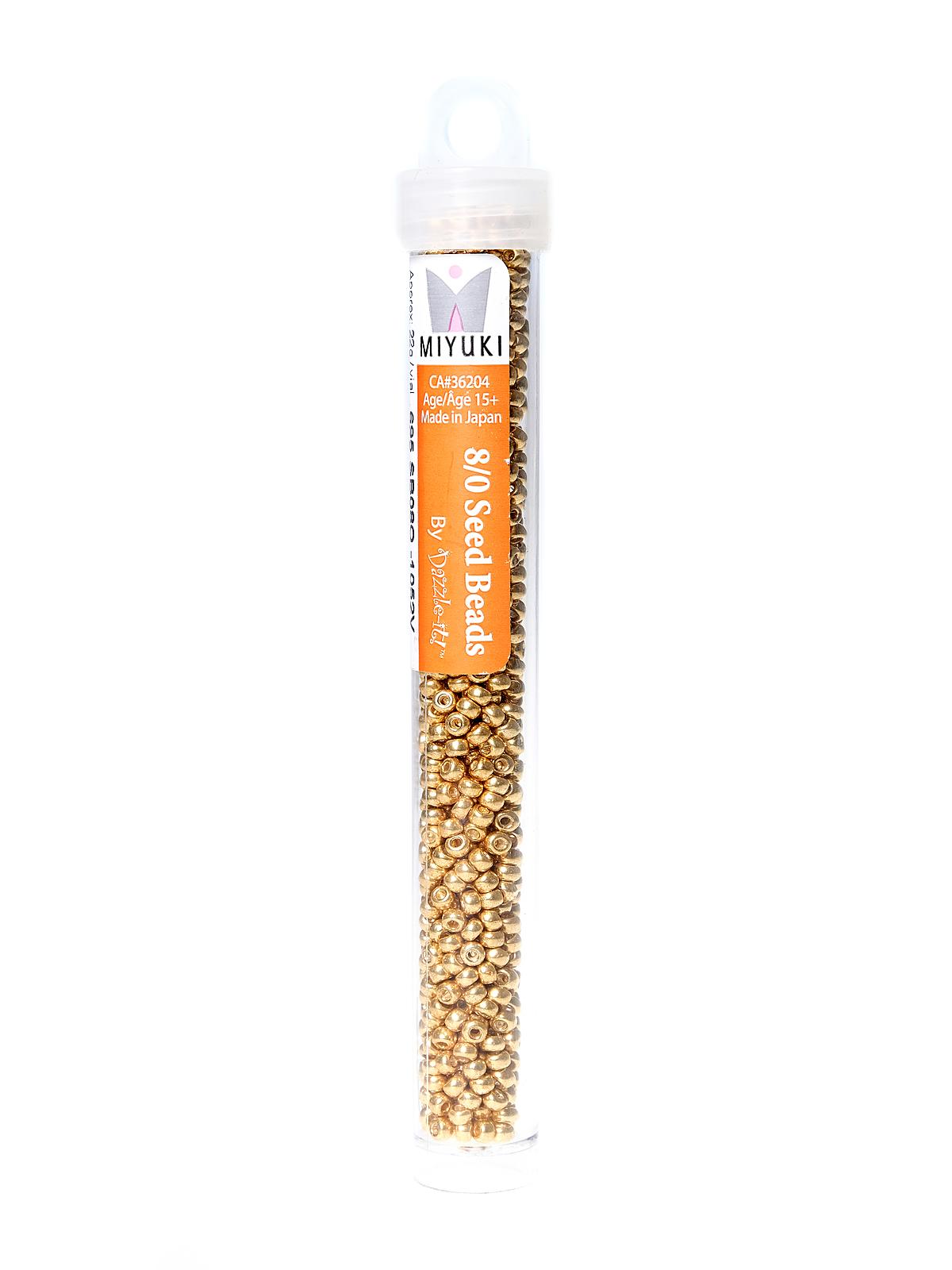 Miyuki Seed Beads 8 0 22g Tube Galvanized Gold