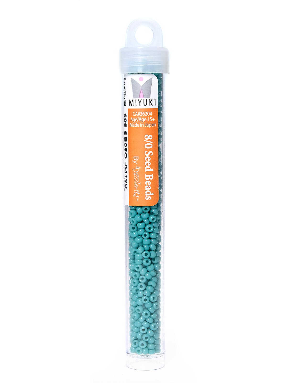 Miyuki Seed Beads 8 0 22g tube turquoise green opaque