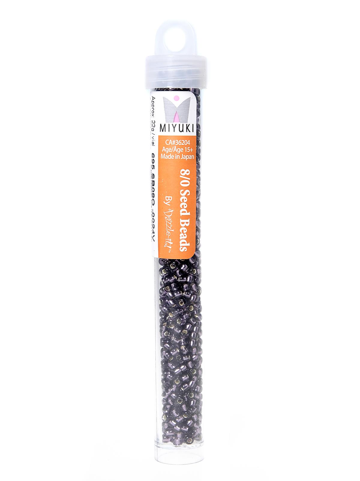 Miyuki Seed Beads 8 0 22g tube amethyst silver lined