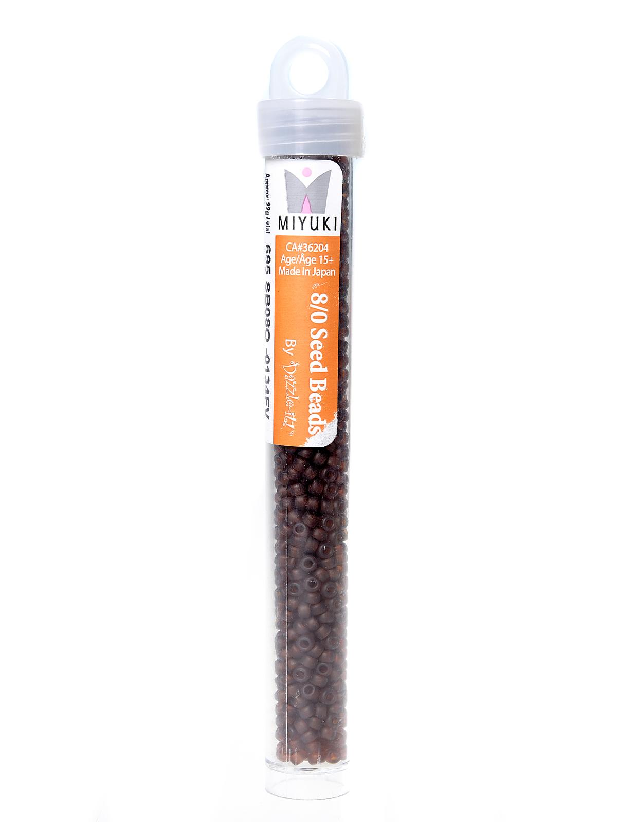 Miyuki Seed Beads 8 0 22g Tube Dark Topaz Transparent Matte