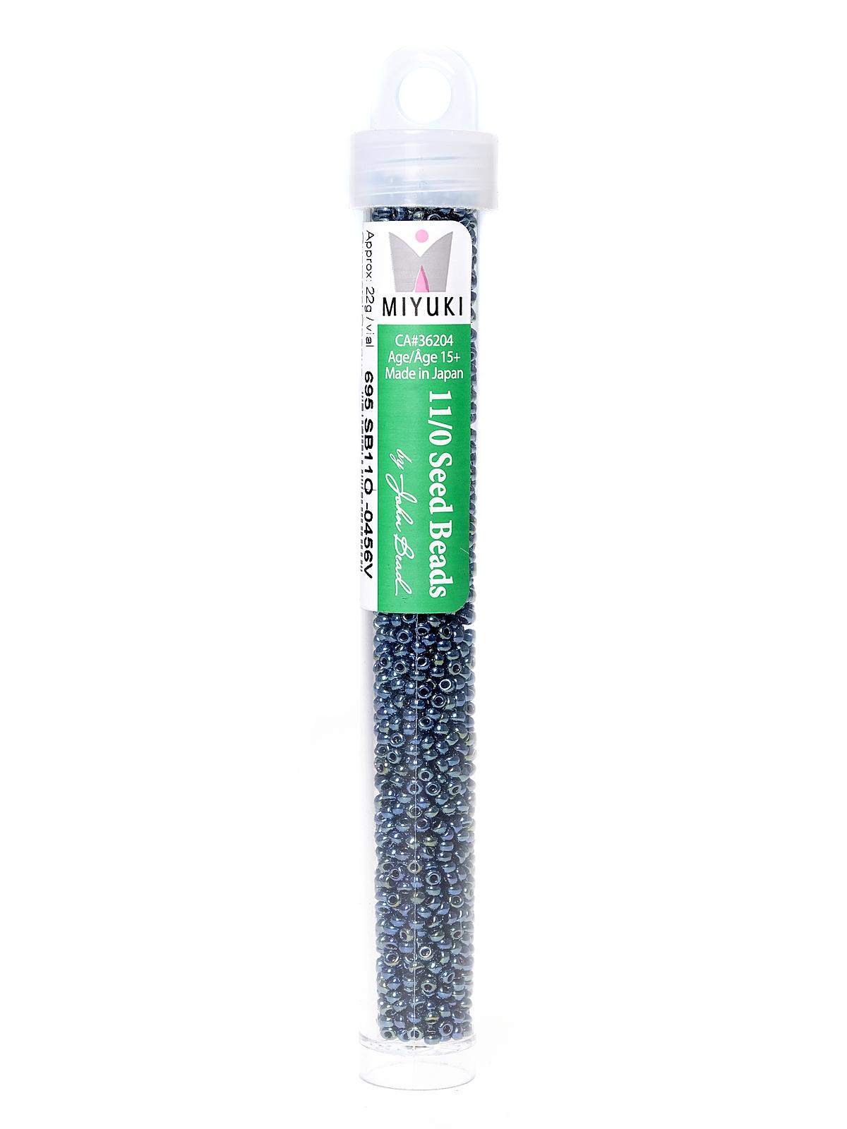 Miyuki Seed Beads 11 0 22g tube gunmetal opaque iris