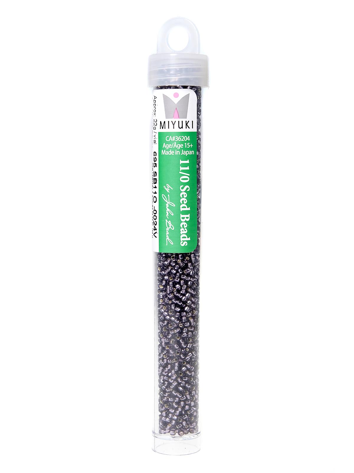 Miyuki Seed Beads 11 0 22g Tube Amethyst Silver Lined