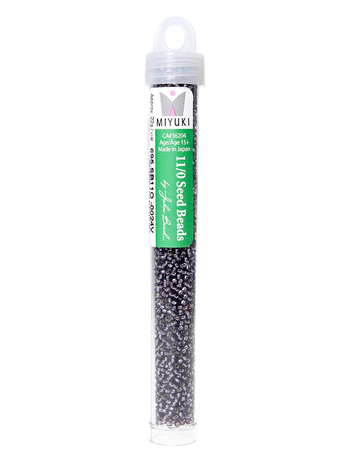 Miyuki Seed Beads 11 0 22g tube amethyst silver lined