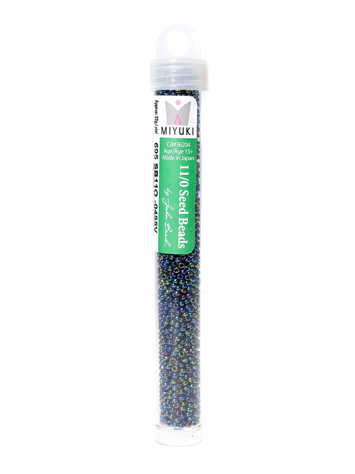 Miyuki Seed Beads 11 0 22g tube variegated iris metallic