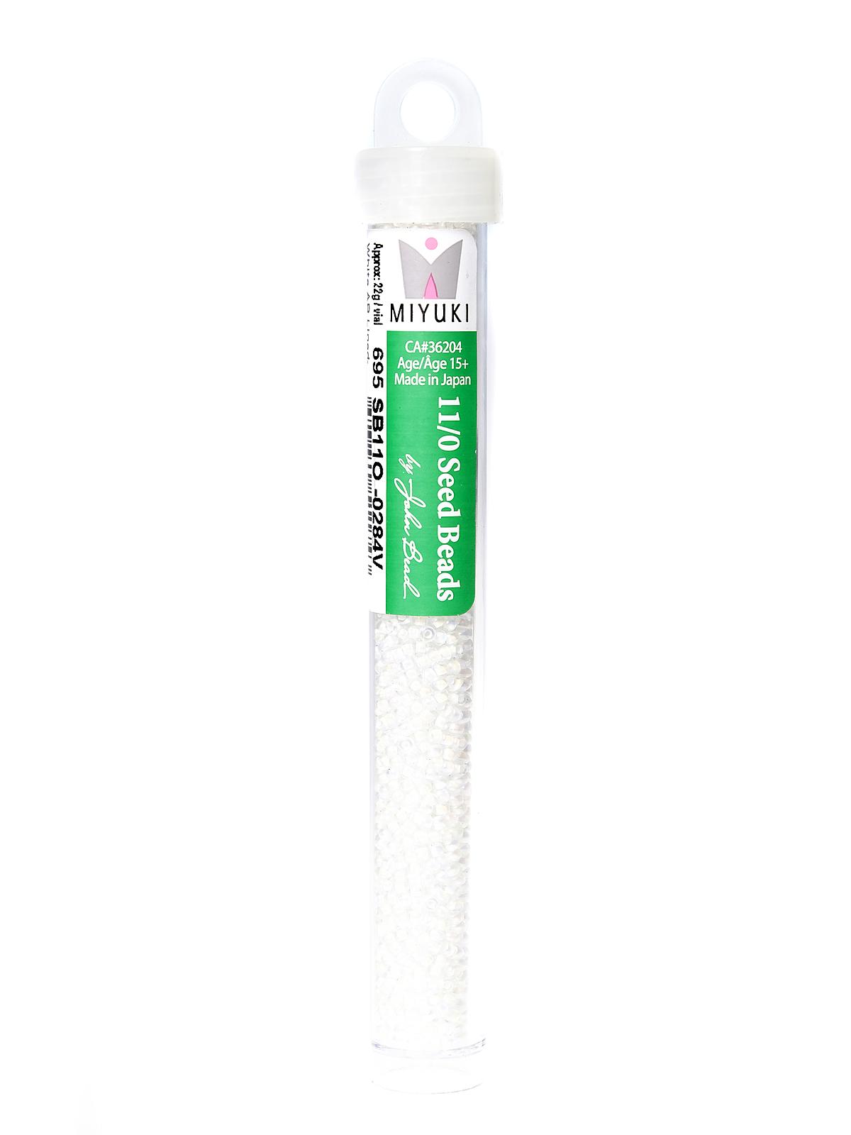 Miyuki Seed Beads 11 0 22g tube white AB line dyed