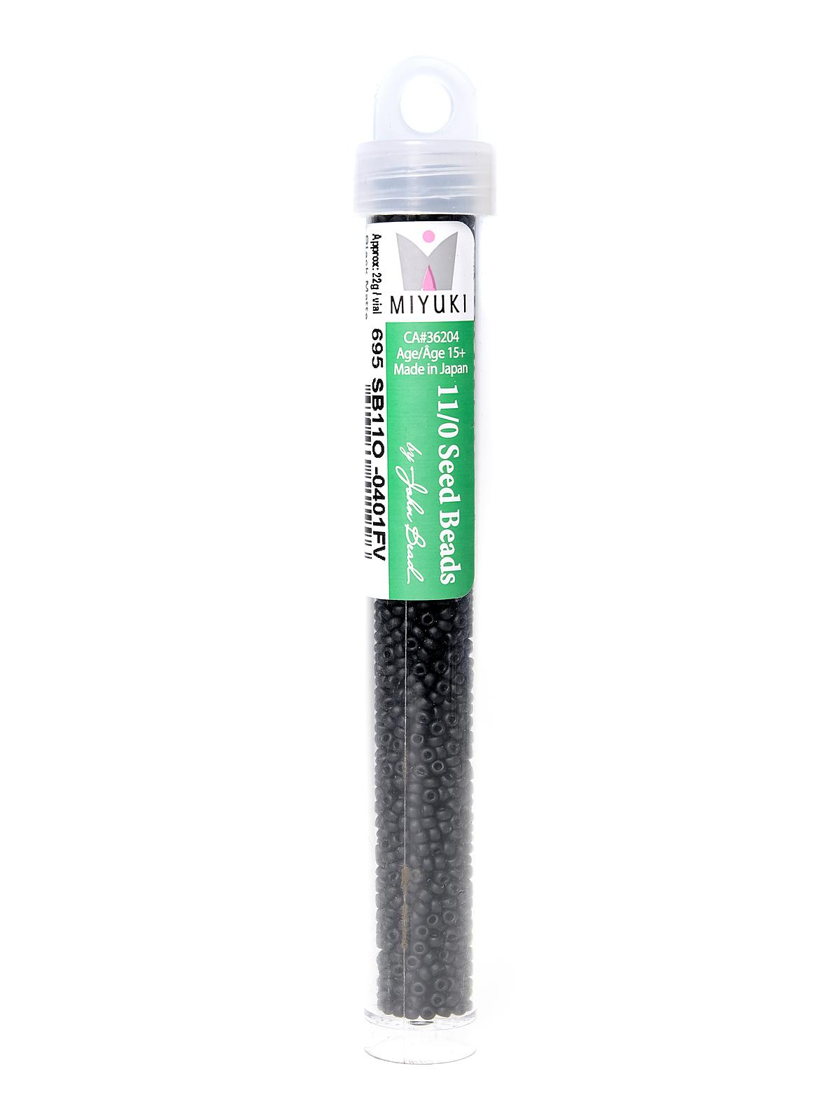 Miyuki Seed Beads 11 0 22g tube black matte