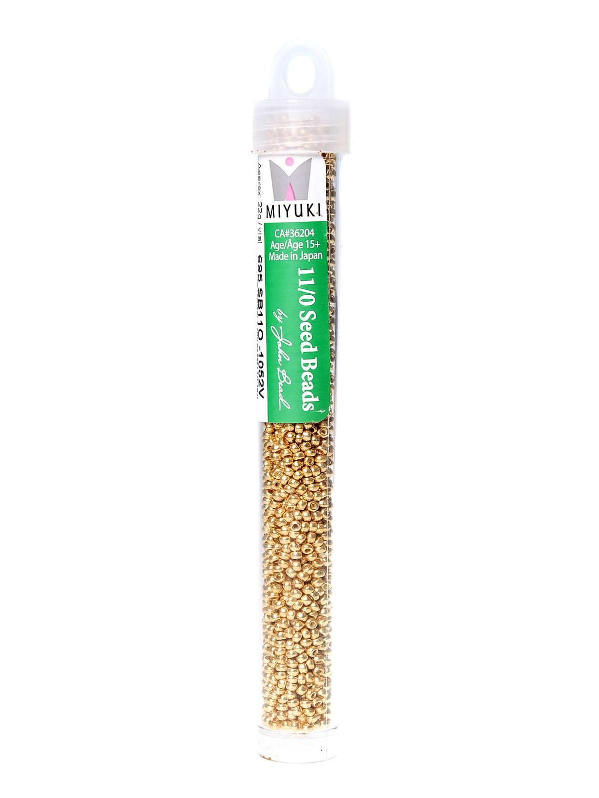 Miyuki Seed Beads 11 0 22g tube galvanized gold