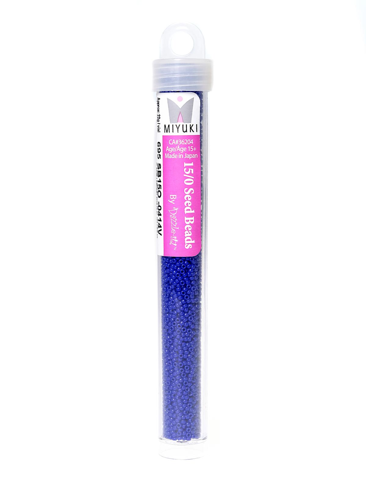 Miyuki Seed Beads 15 0 22g tube cobalt blue opaque