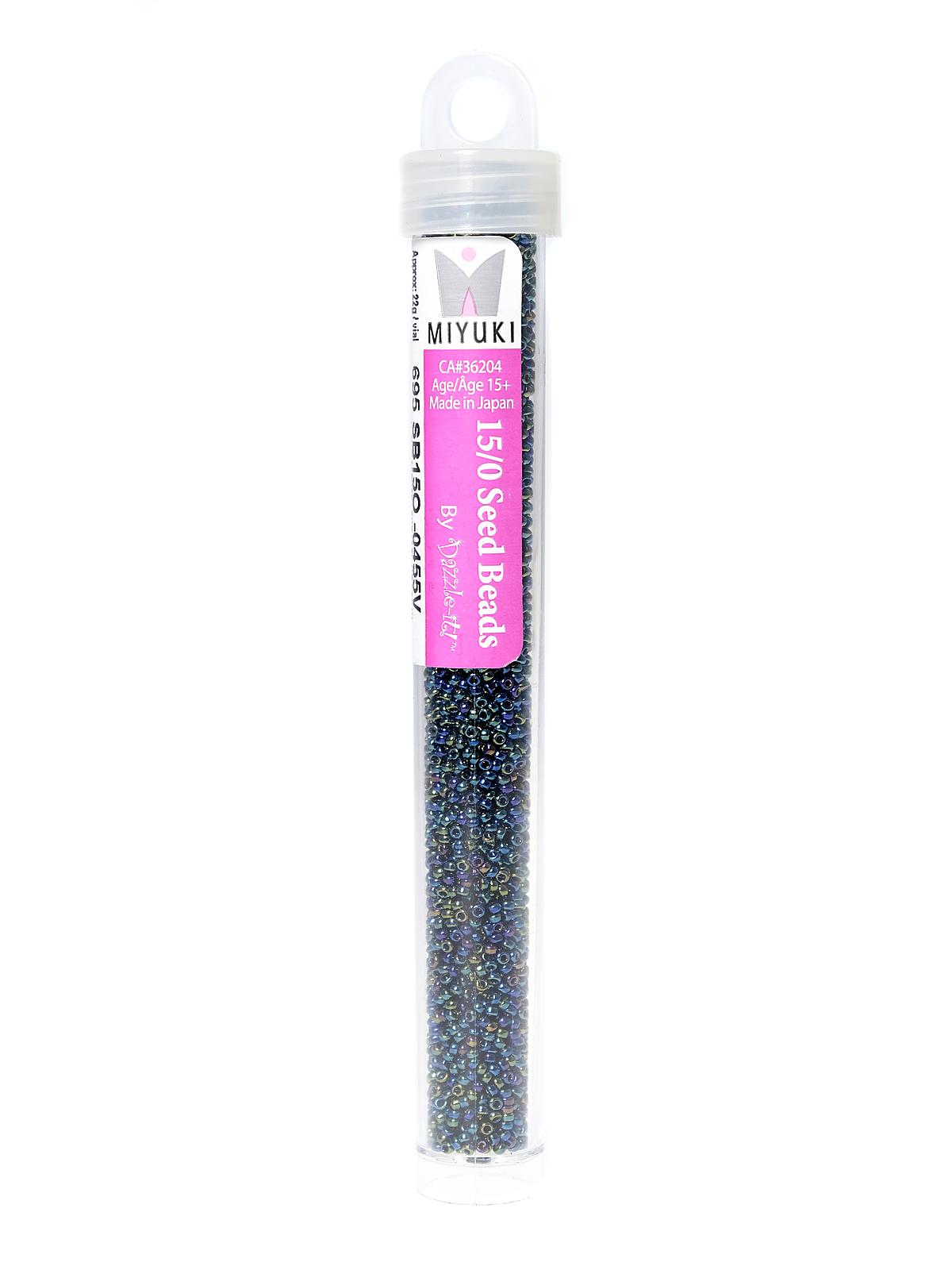 Miyuki Seed Beads 15 0 22g tube variegated iris metallic