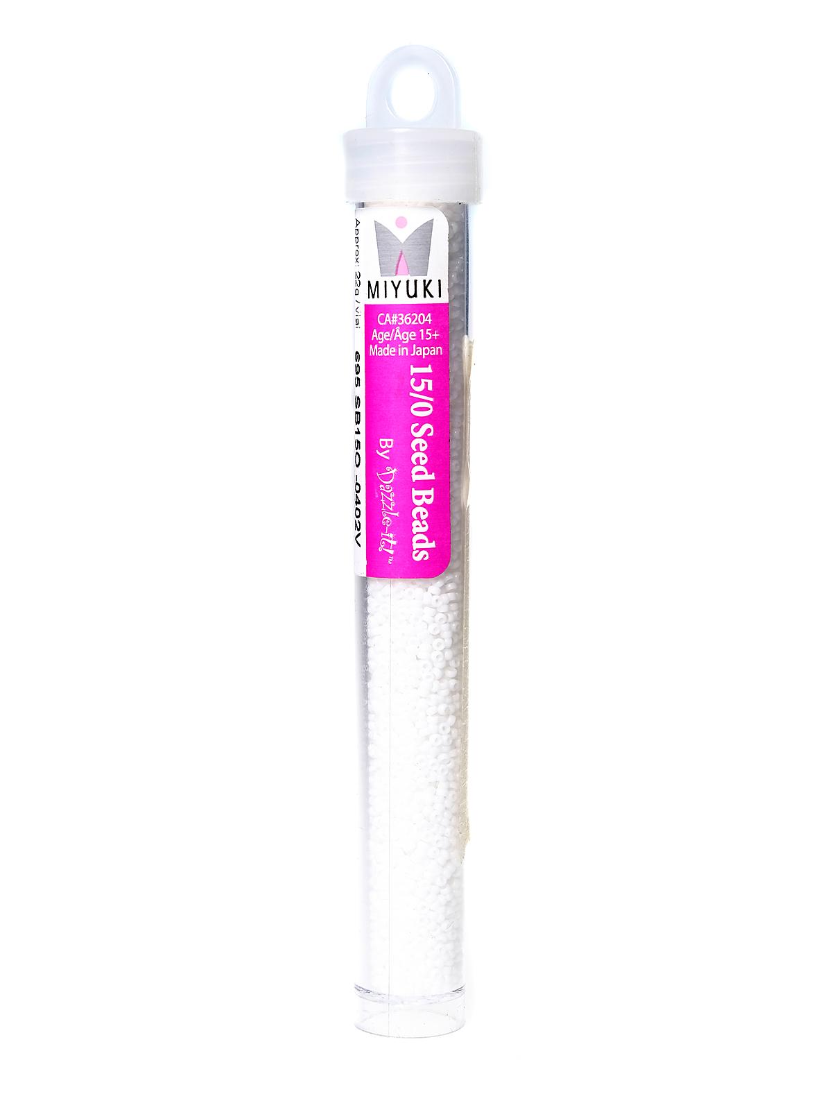 Miyuki Seed Beads 15 0 22g tube chalk white opaque