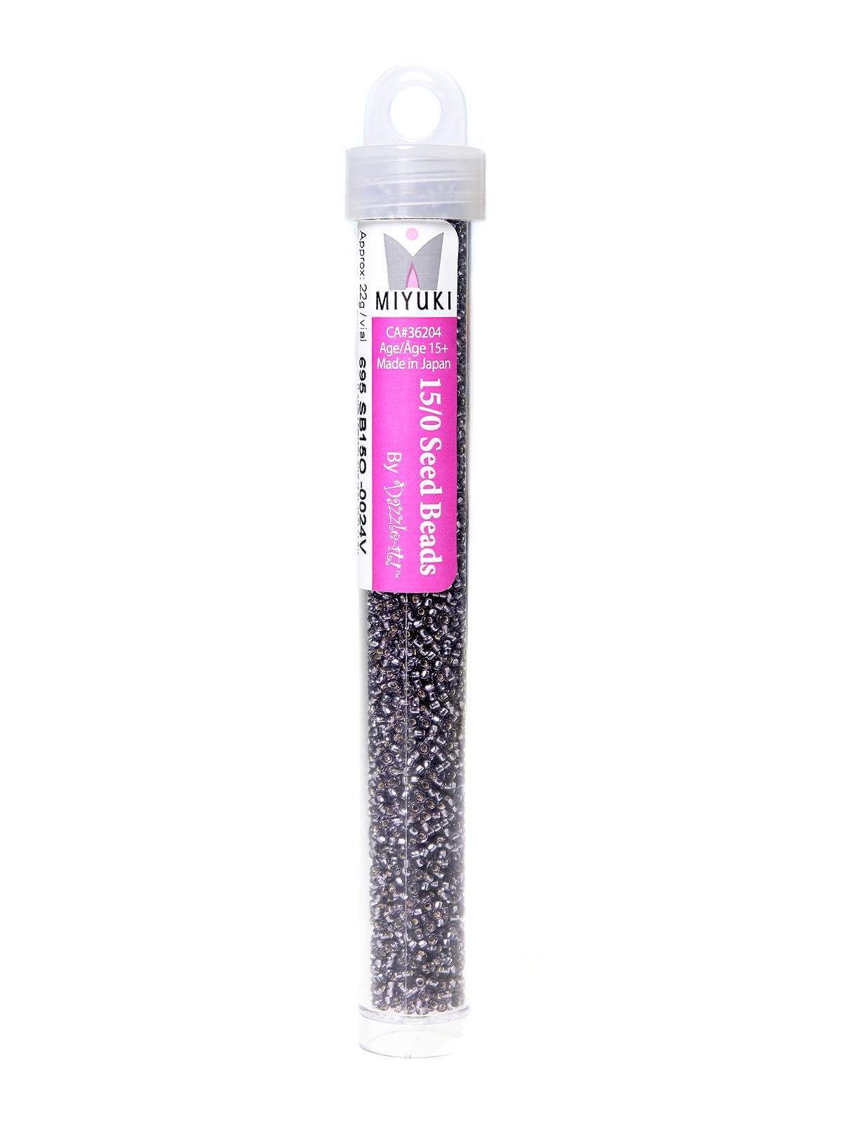 Miyuki Seed Beads 15 0 22g tube amethyst silver lined