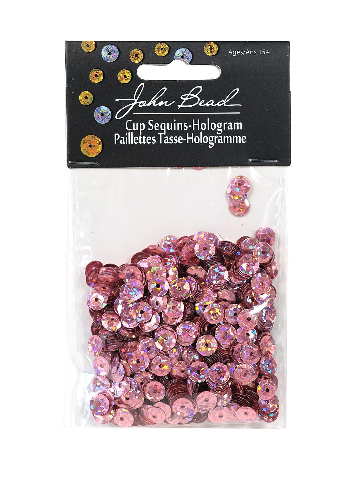 Hologram Cup Sequins 6 Mm Round Pack Of 1600 Rosa