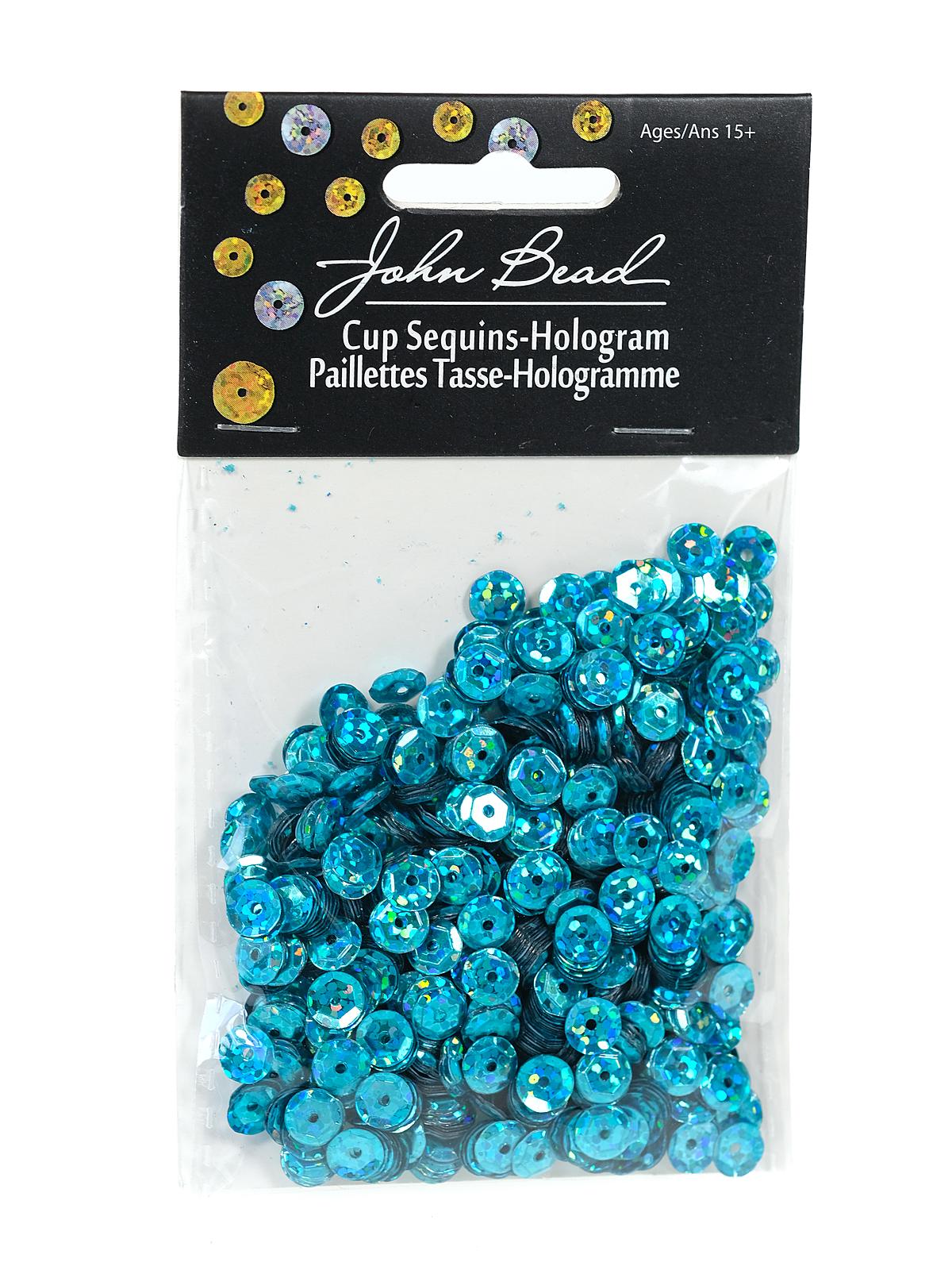 Hologram Cup Sequins 6 mm round pack of 1600 peacock