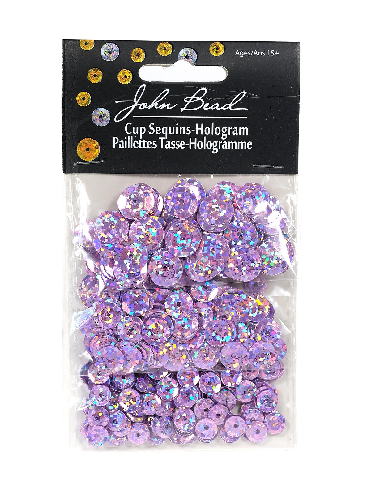 Hologram Cup Sequins 6,8,10 mm round pack of 700 pink