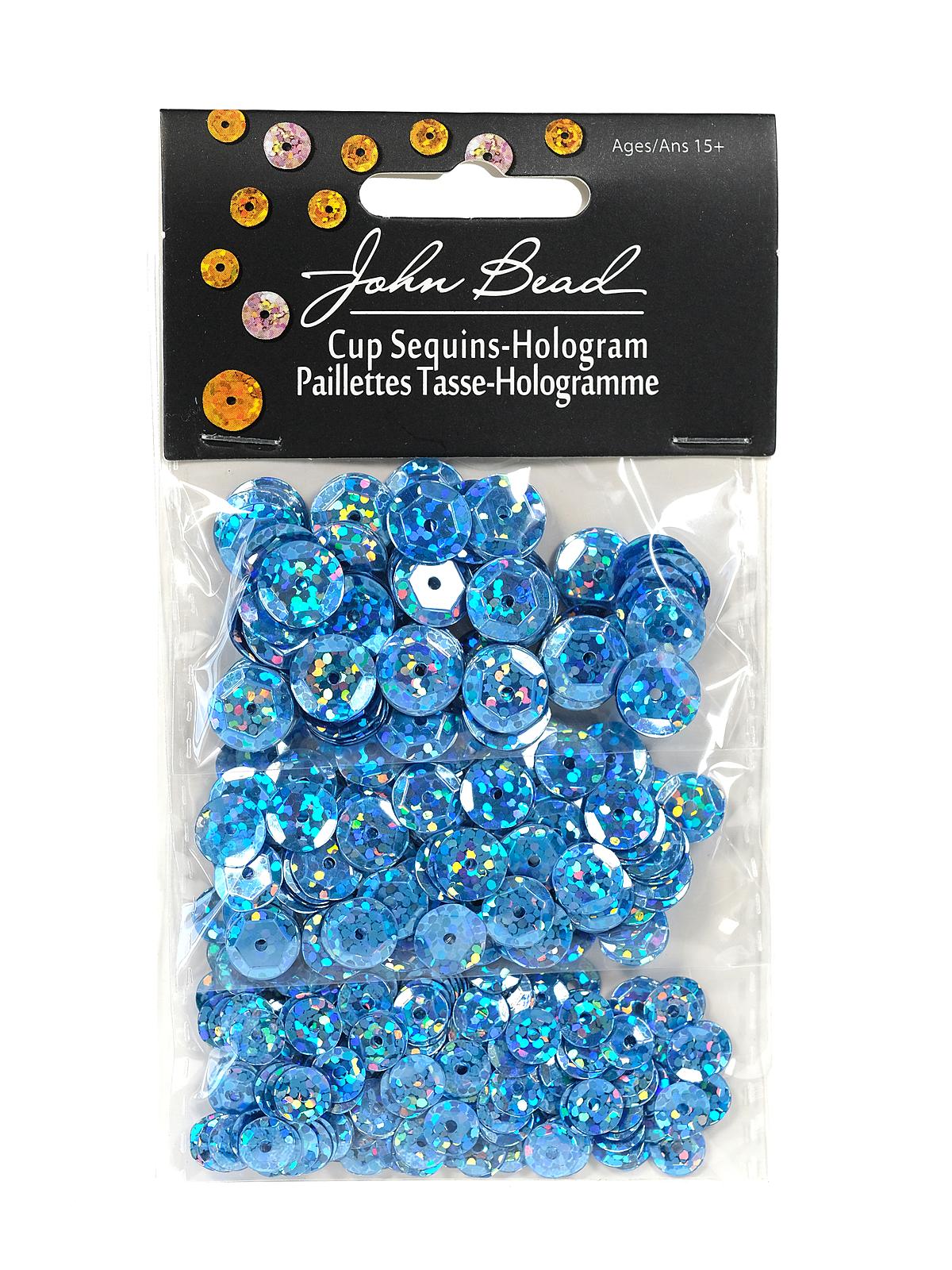 Hologram Cup Sequins 6,8,10 mm round pack of 700 aqua