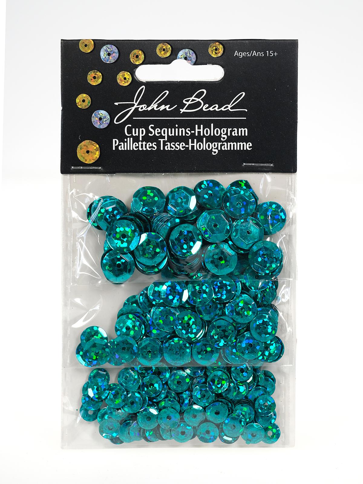 Hologram Cup Sequins 6,8,10 mm round pack of 700 teal