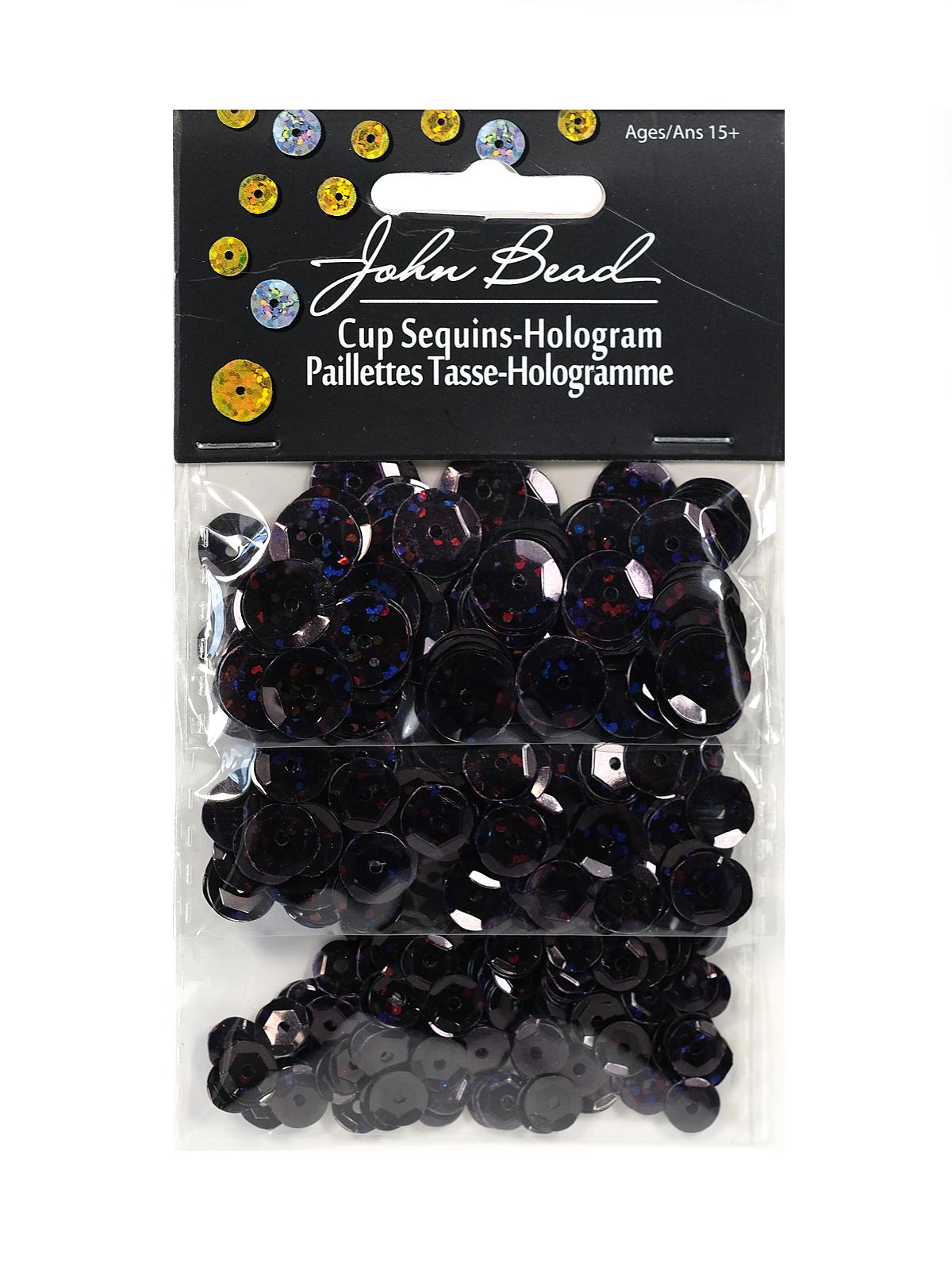 Hologram Cup Sequins 6,8,10 mm round pack of 700 black