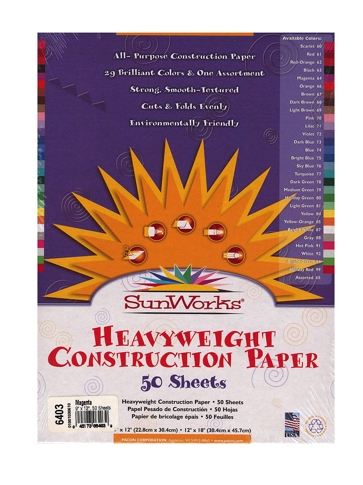 Sunworks Construction Paper Magenta 9 In. X 12 In.