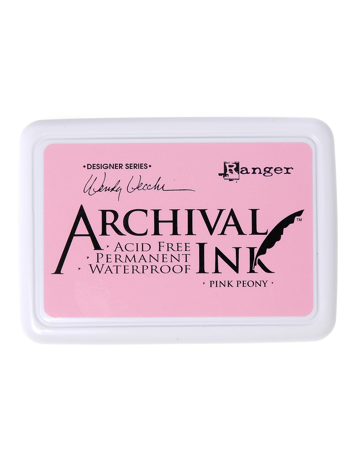 Archival Ink Wendy Vecchi Designer Series pink peony 2 1 2 in. x 3 3 4 in. pad