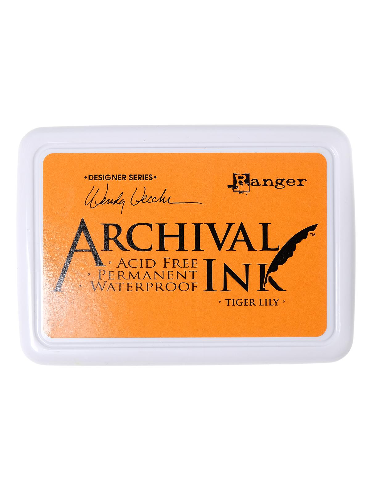 Archival Ink Wendy Vecchi Designer Series tiger lily 2 1 2 in. x 3 3 4 in. pad