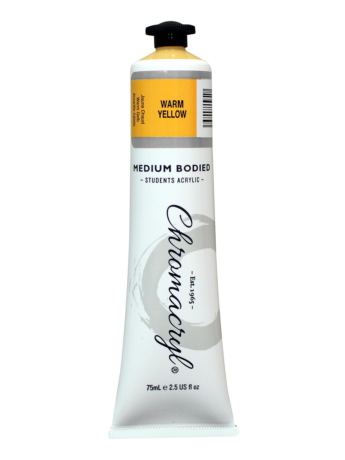 Chromacryl Students' Acrylic Paints warm yellow 75 ml