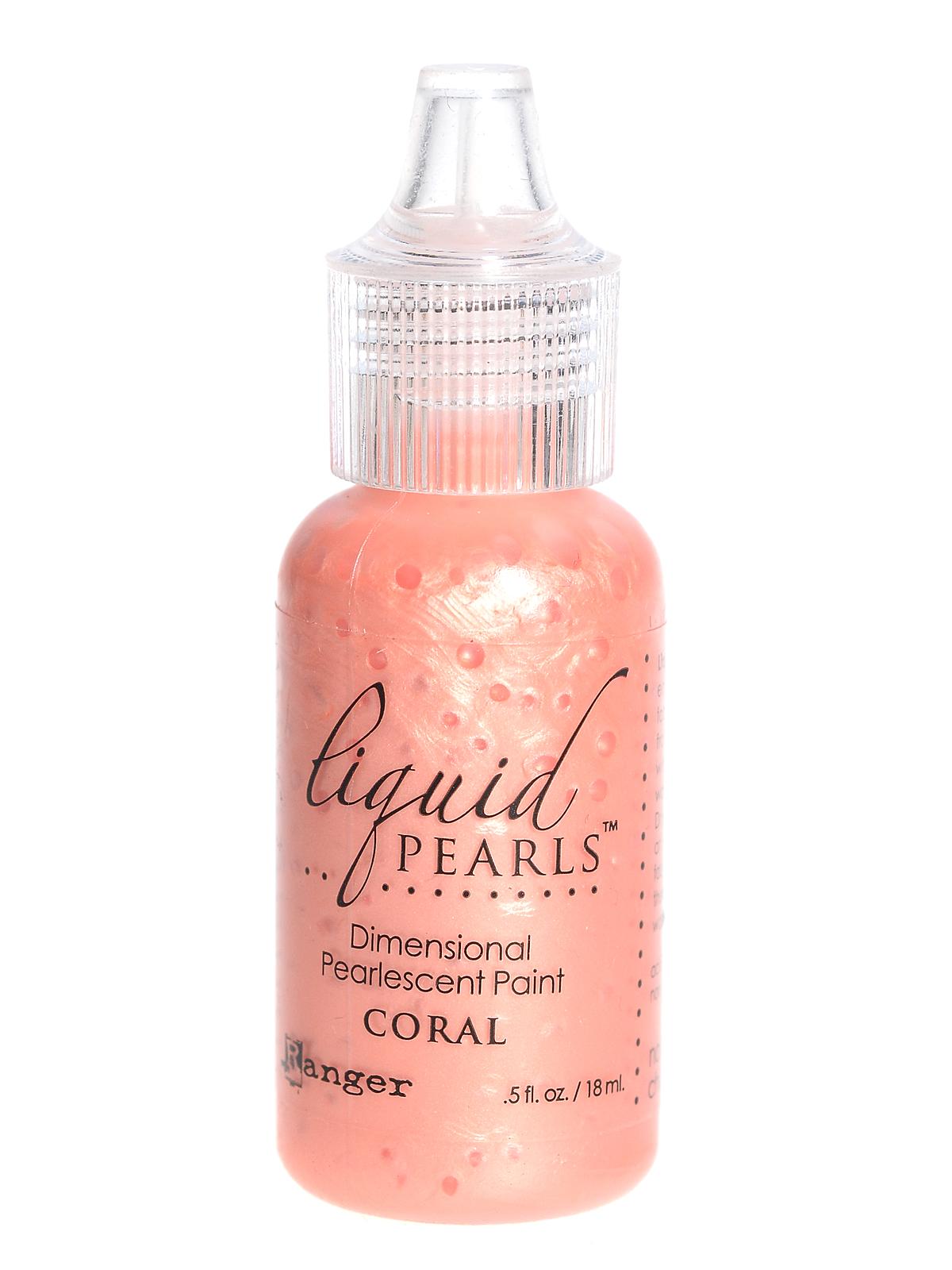 Liquid Pearls Pearlescent Paint coral 0.5 oz. bottle
