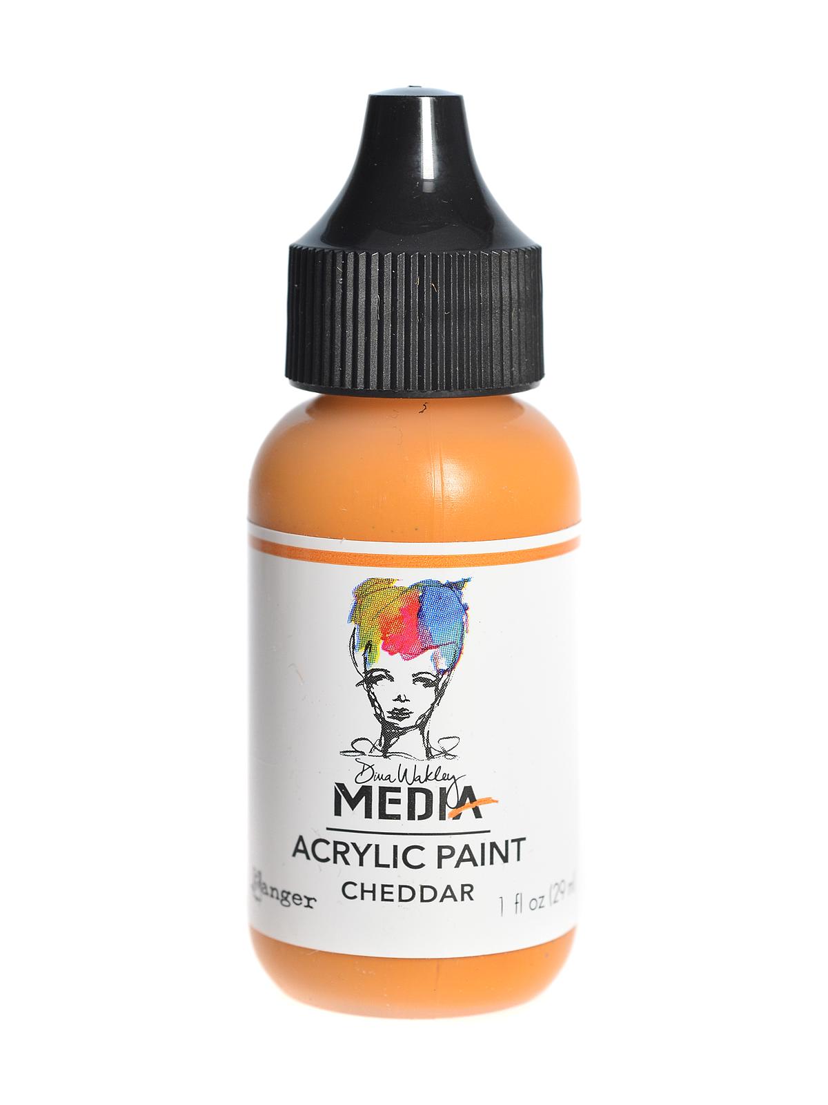 Dina Wakley Media Heavy Body Acrylic Paints 1 oz. bottle cheddar