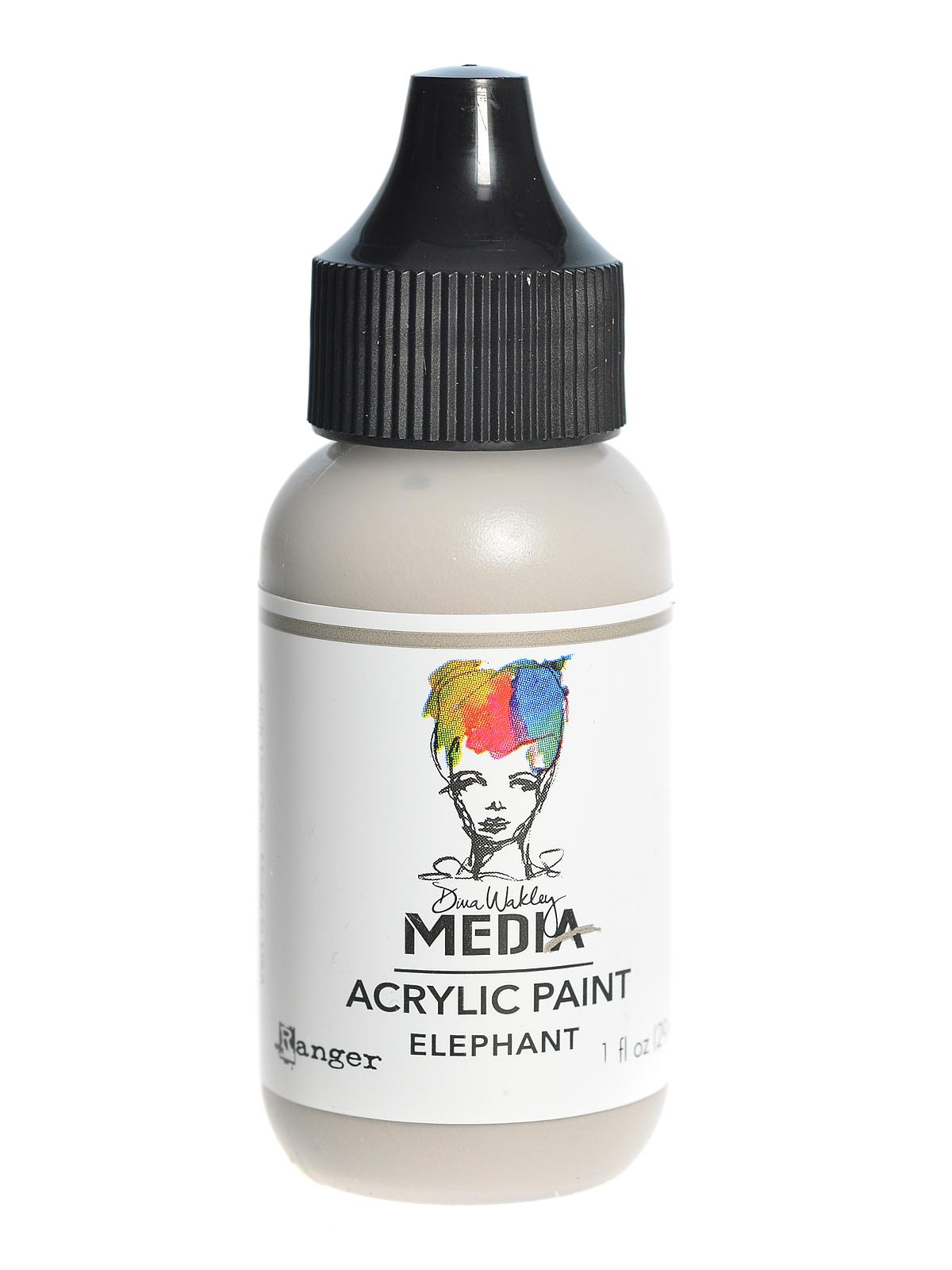 Dina Wakley Media Heavy Body Acrylic Paints 1 oz. bottle elephant