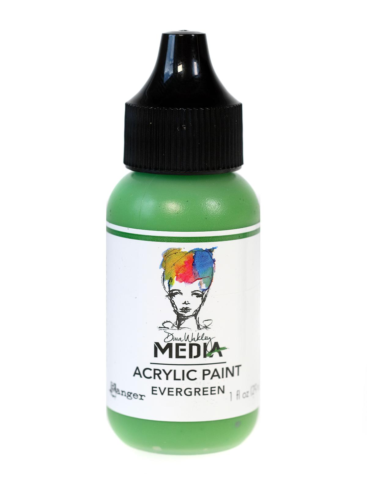 Dina Wakley Media Heavy Body Acrylic Paints 1 oz. bottle evergreen