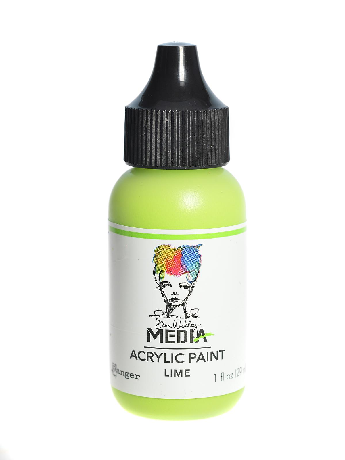 Dina Wakley Media Heavy Body Acrylic Paints 1 oz. bottle lime