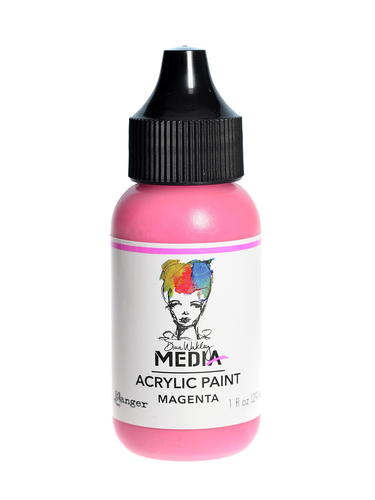 Dina Wakley Media Heavy Body Acrylic Paints 1 oz. bottle magenta