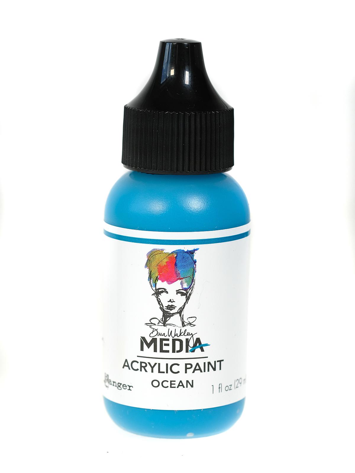 Dina Wakley Media Heavy Body Acrylic Paints 1 oz. bottle ocean
